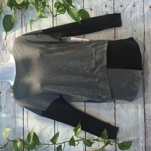 Joyspun Coord Black and Gray Set of Sweatshirt and Shorts Pajamas